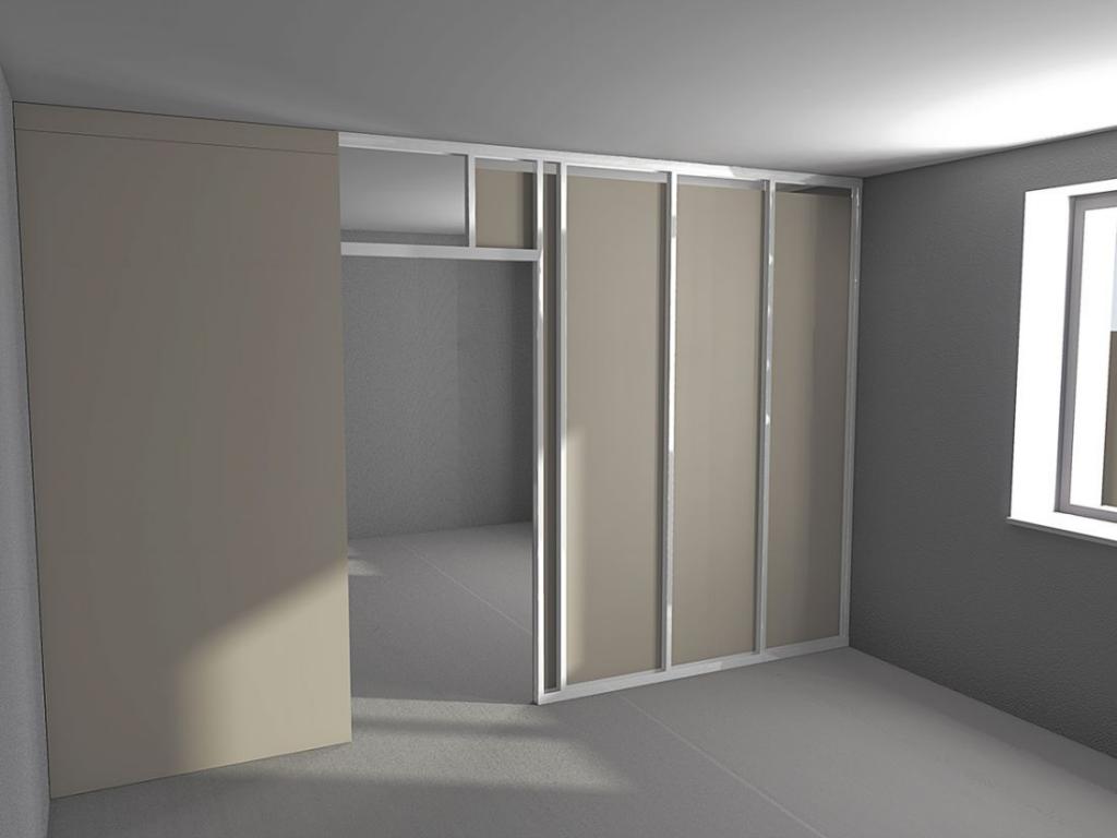 DIY construction of drywall partitions