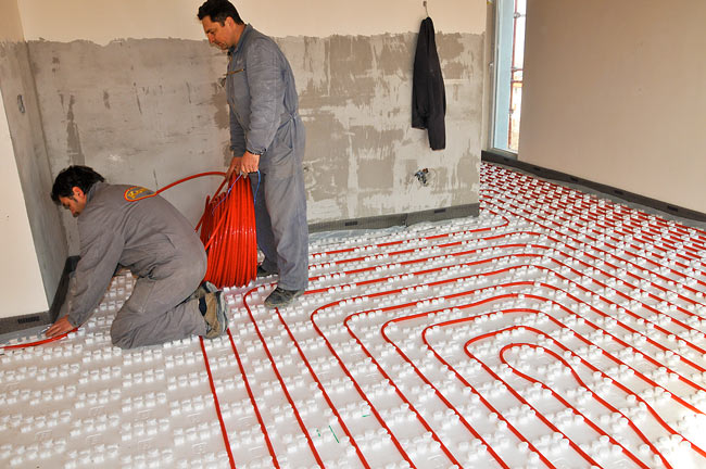 Water floor heating