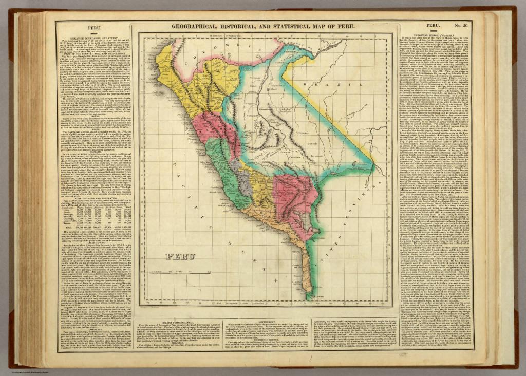 Винтажная карта Перу