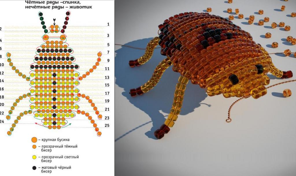 жук из бисера