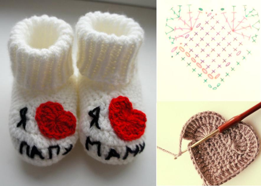 original booties with knitting needles