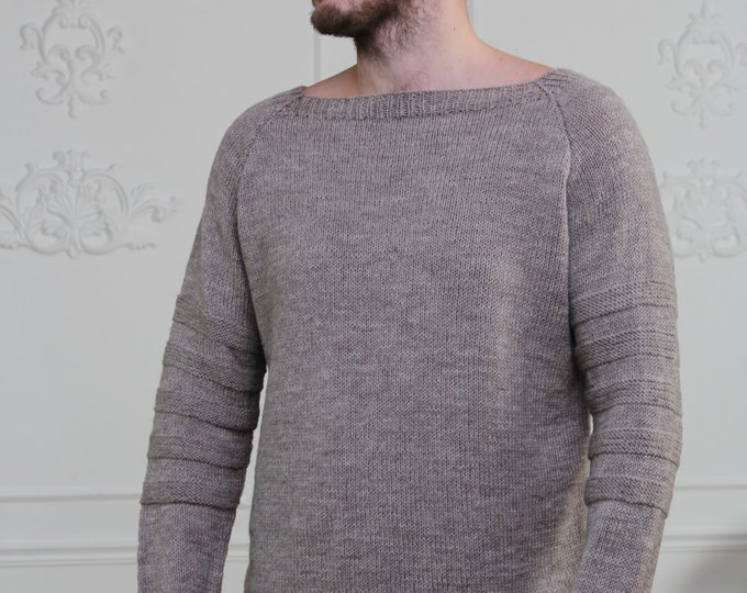 свитер спицами описание