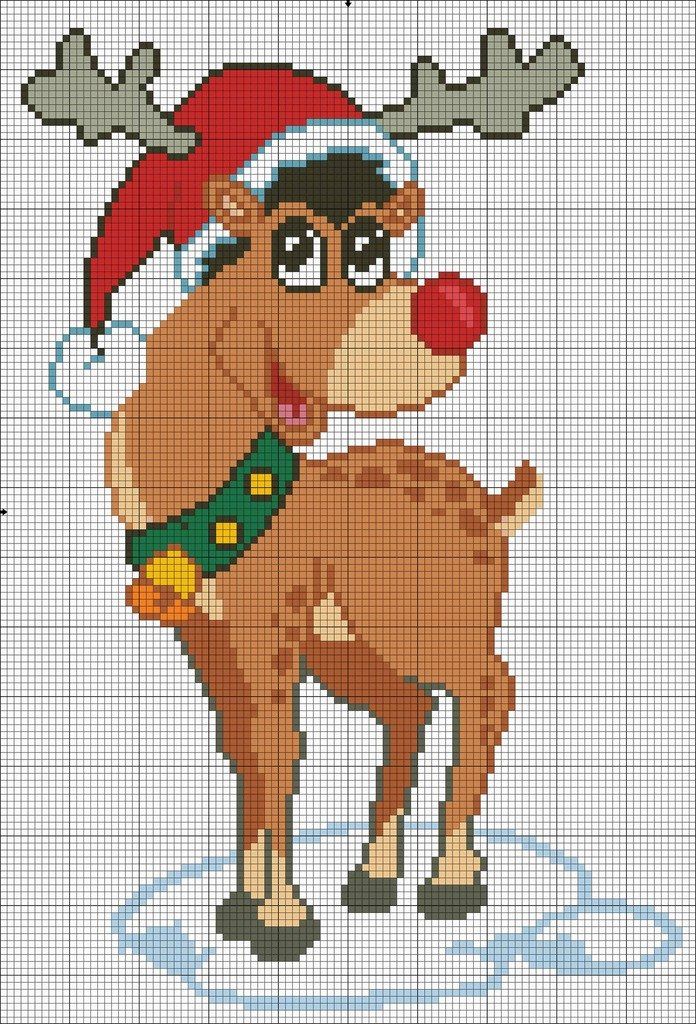 Christmas embroidery deer