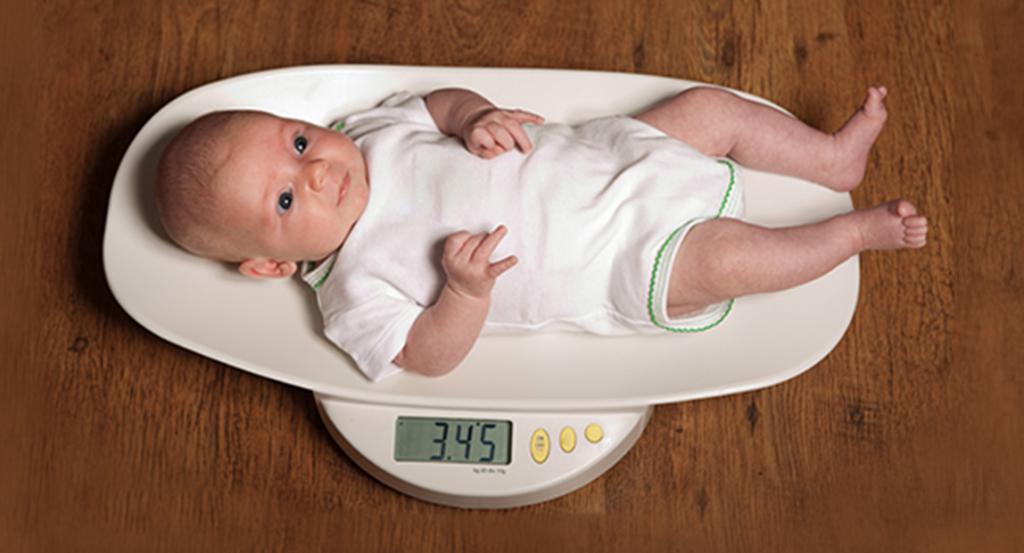 baby on the scales