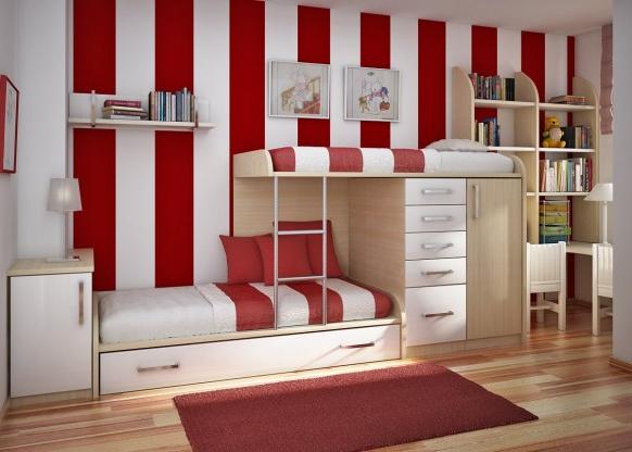 Детская комната с диваном и кроватью для одного