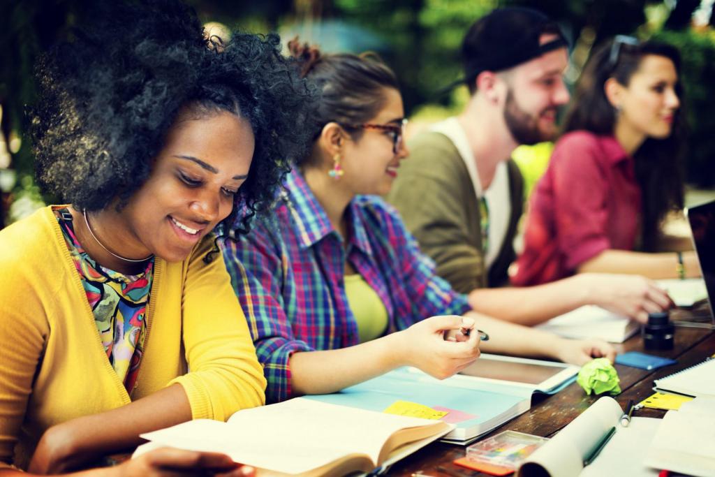 teenagers studying