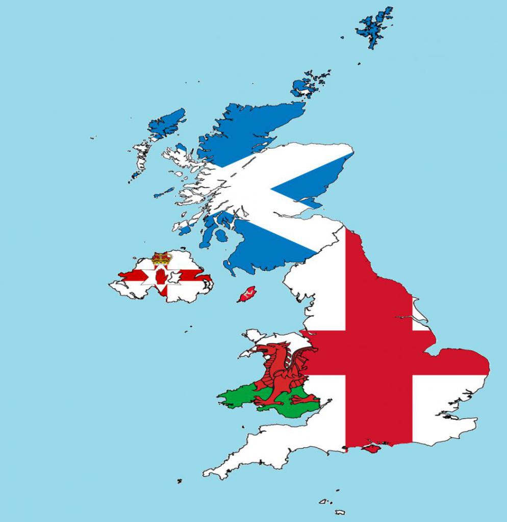 Политическая карта Великобритании