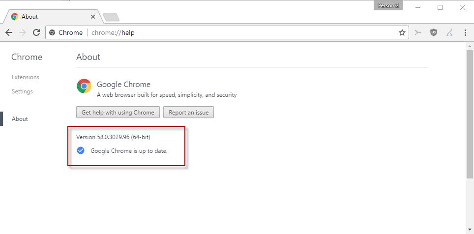 update google chrome version