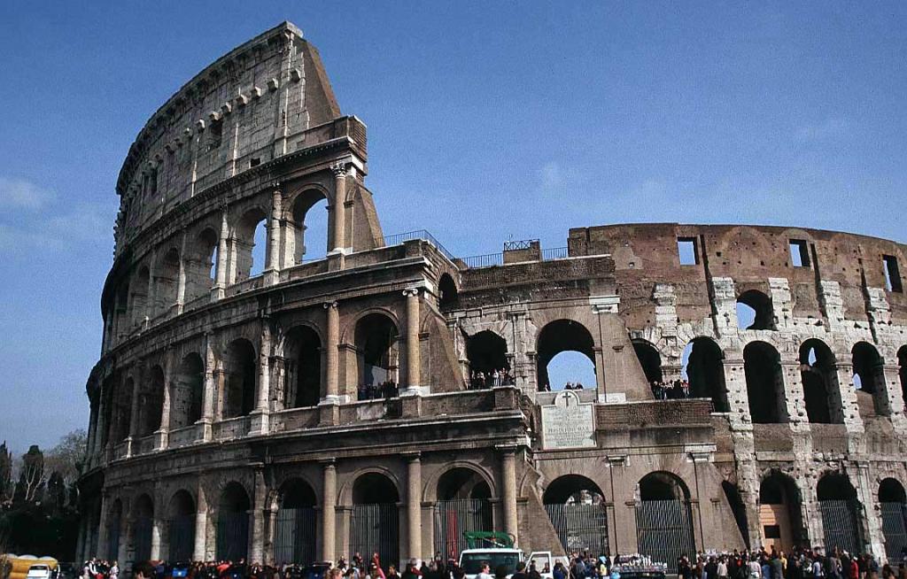 The ruined side of the coliseum