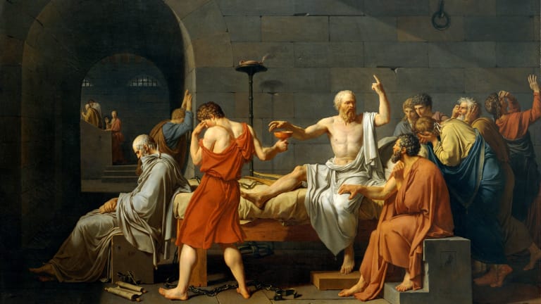 Socrates takes poison