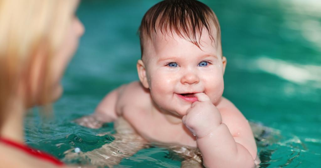 Bathing baby