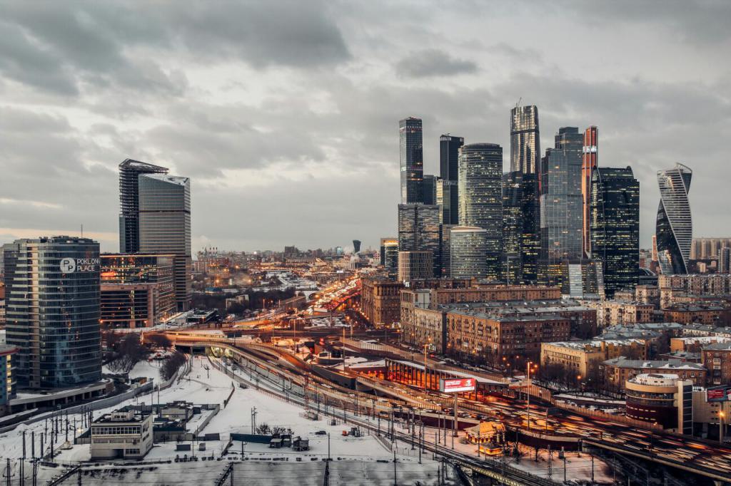 Moscow City in winter