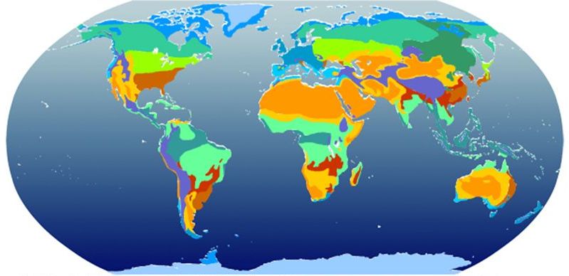 Climatic zones on the planet