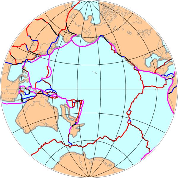 Тихоокеанская плита на Земном шаре