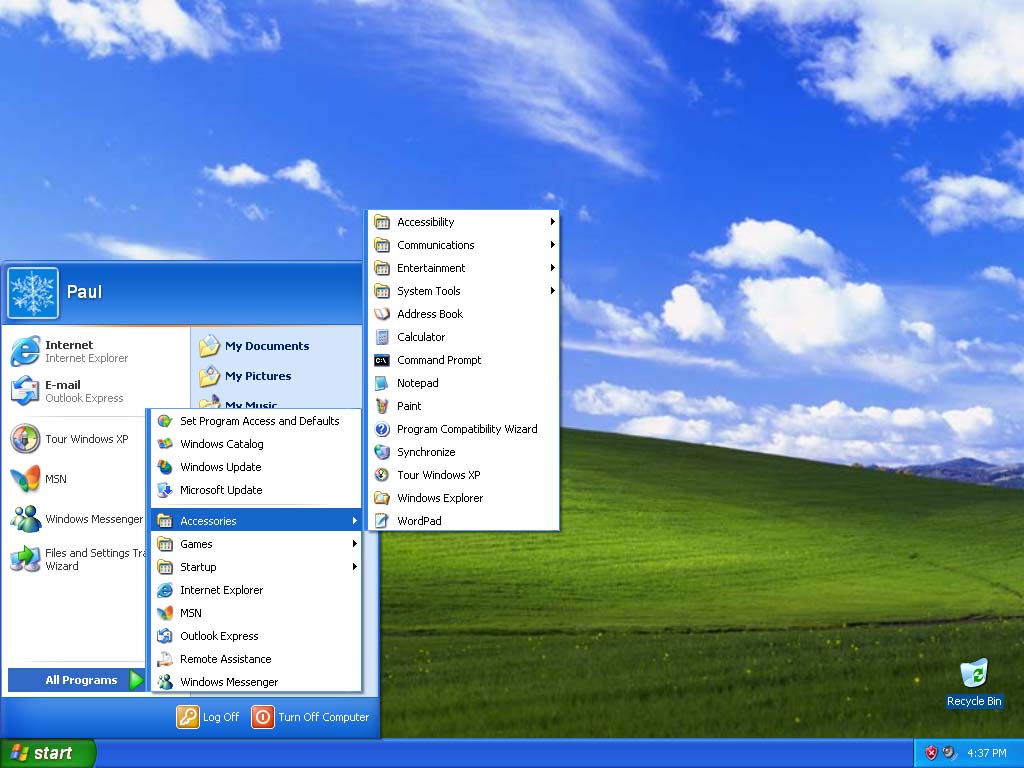 Windows XP desktop