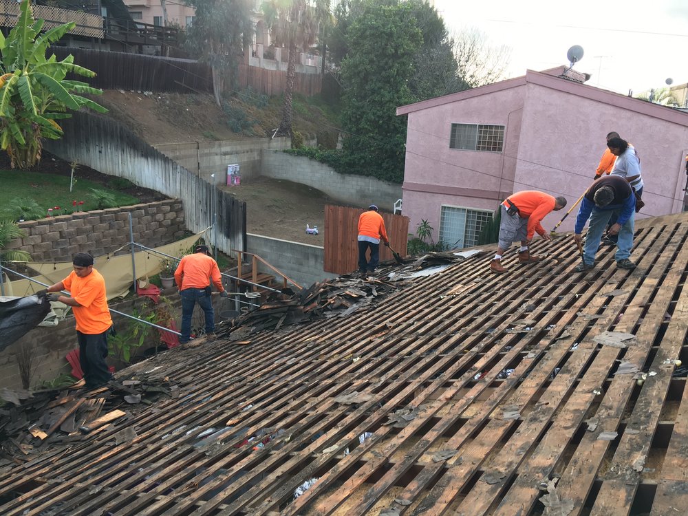 roof repair of an apartment building