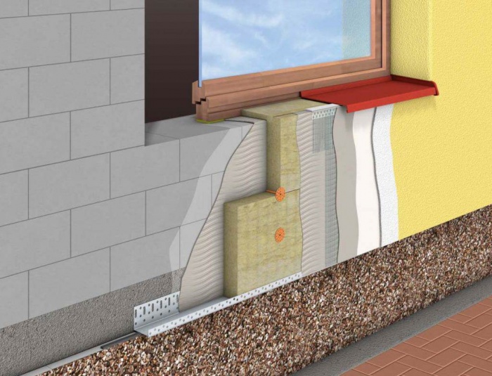 insulation of the walls of houses from foam blocks