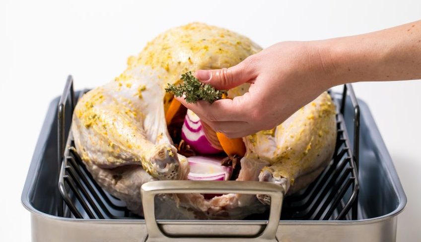 Stuff the turkey with vegetables