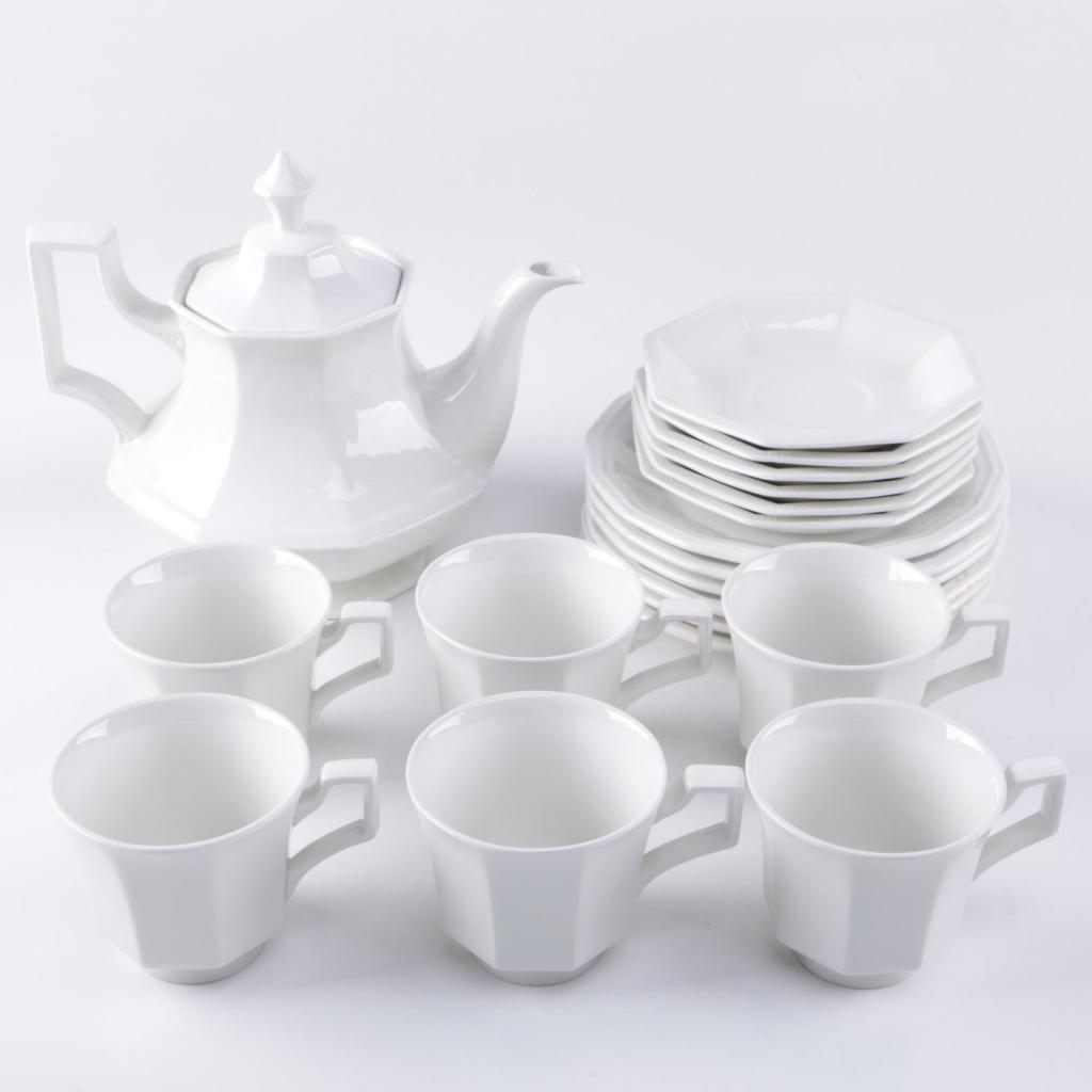 White porcelain tea set