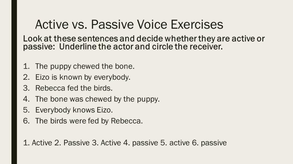 Passive voice exersices