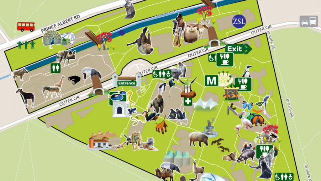 Схема лондонского зоопарка