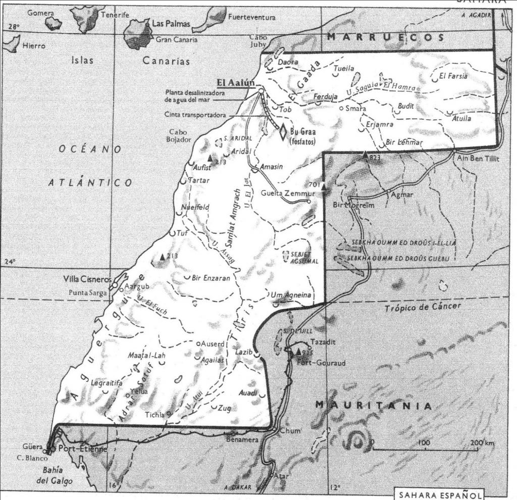 Western Sahara on the map