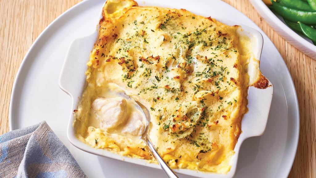 Pie with fish in a plate