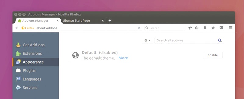 Setting default themes