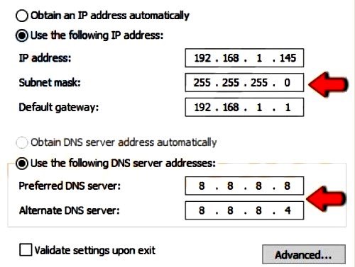 Изменение DNS и сброс роутера