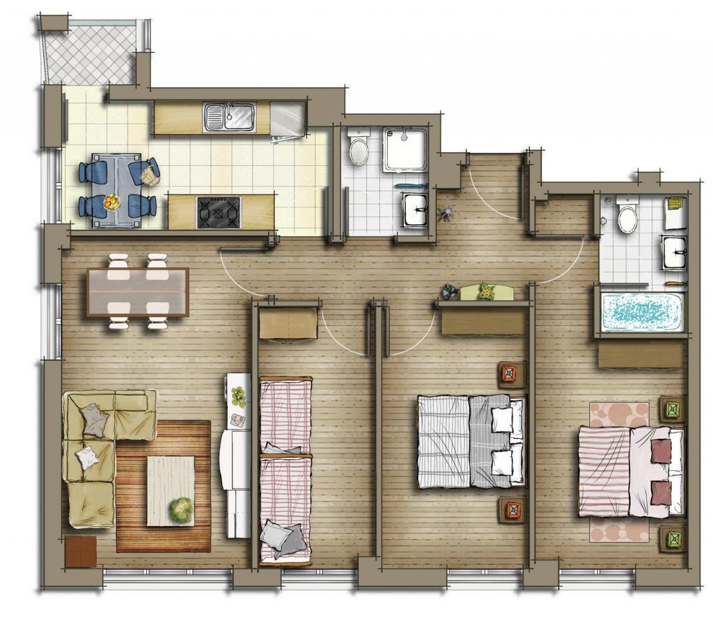 layout of a private one-story house