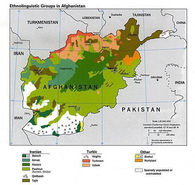 афганистан численность и площадь