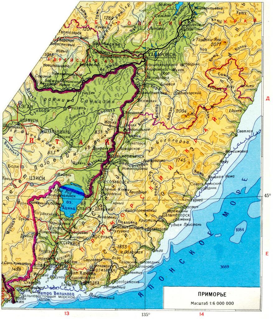 Карта приморье владивосток