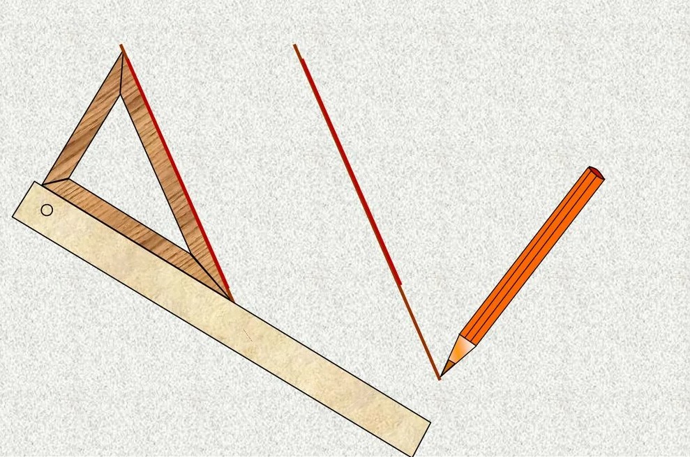 Как нарисовать параллельные прямые с помощью линейки и треугольника
