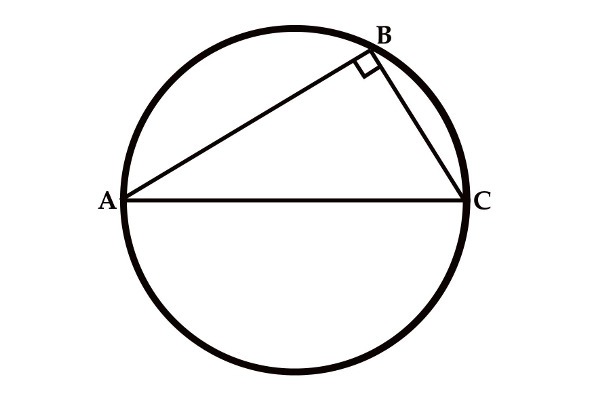 Вписанный угол опирающийся на диаметр окружности прямой рисунок