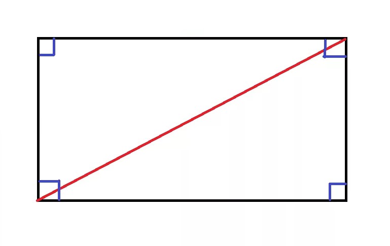 Как найти диагональ прямоугольника