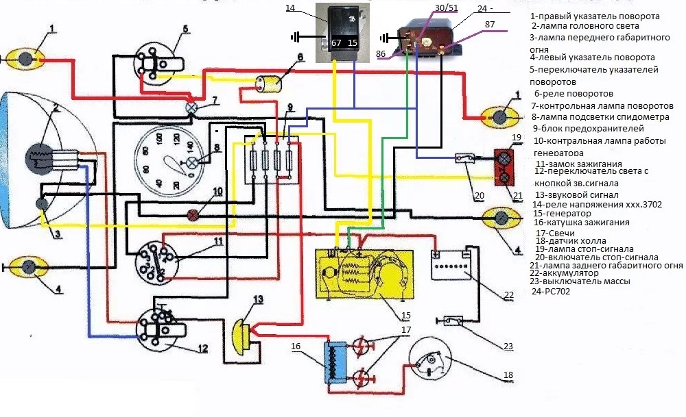 Схема проводки мотоцикла урал м 67 36