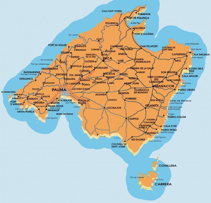 Majorca map