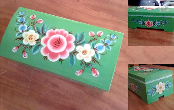 box with Ural-Siberian painting