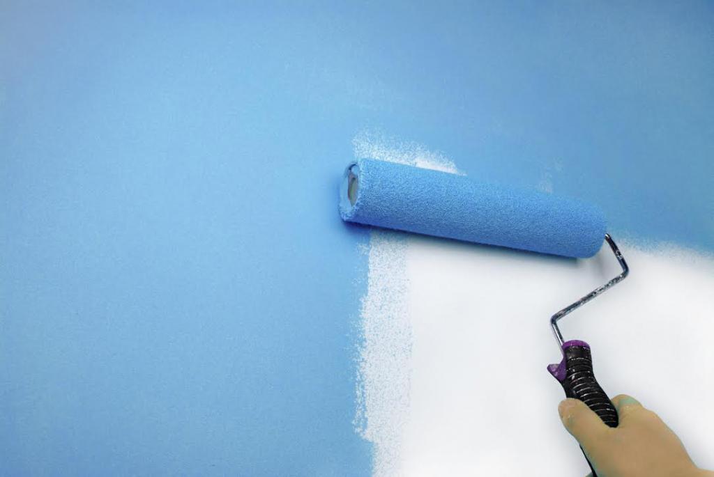 Paint the wall with a roller