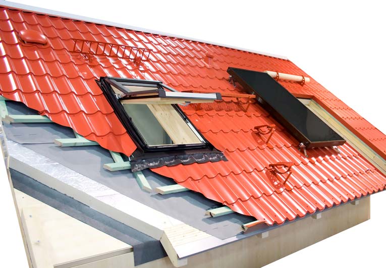 The device of a roof from a metal tile