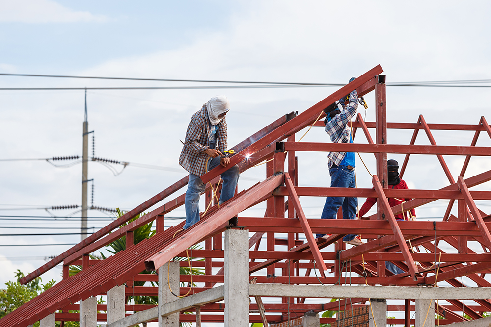 The construction of the roof frame