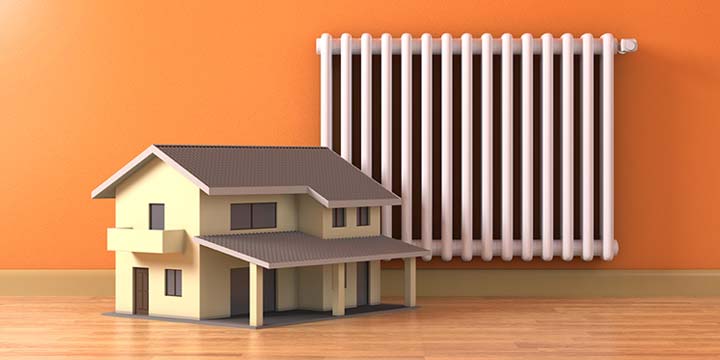 House and heating radiator