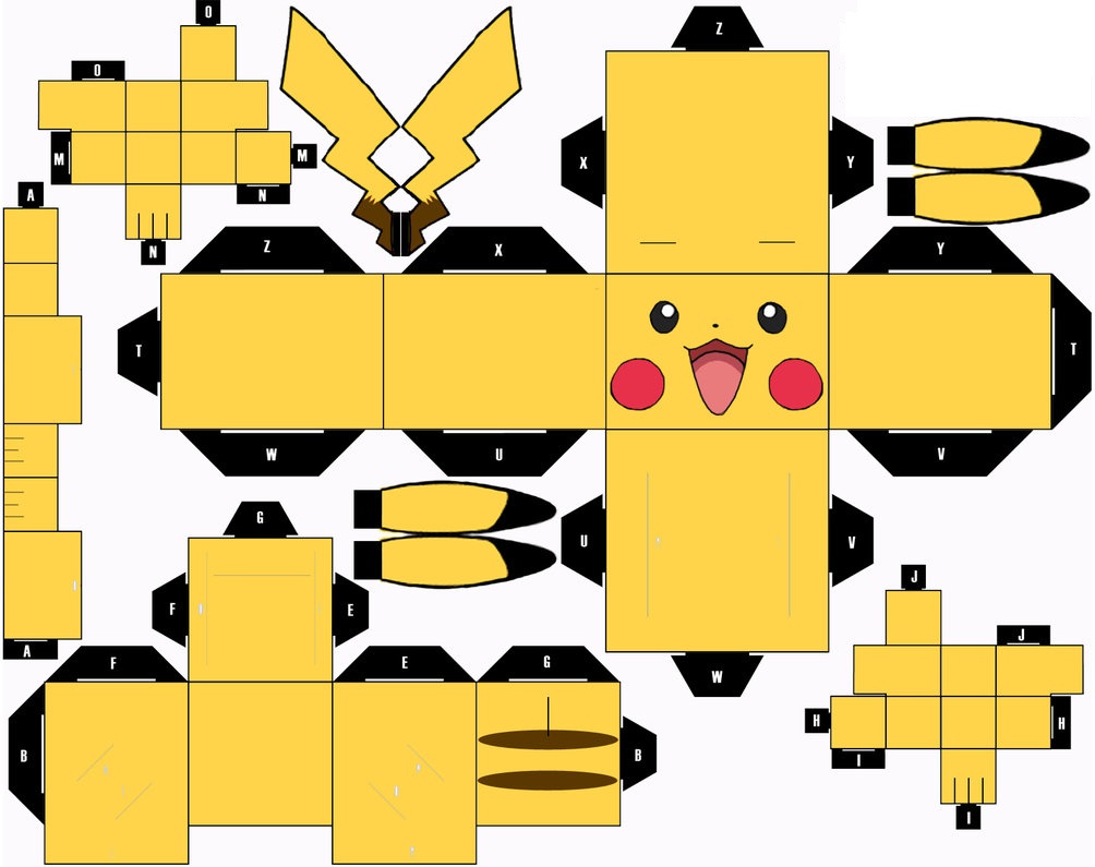 diagram for a volumetric toy - pikachu