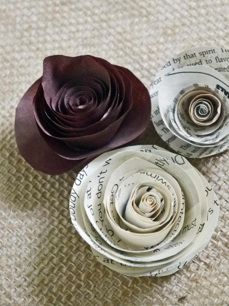 Розы из газеты своими руками пошаговое фото