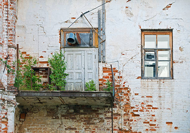 Old dilapidated balcony