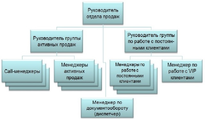Схема смешанной организации отдела сбыта.