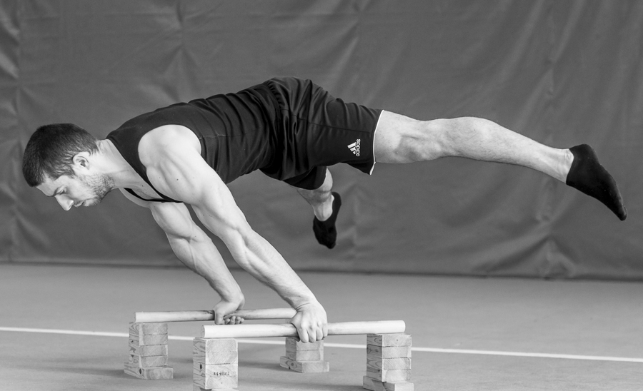 Legless gymnastics pushups