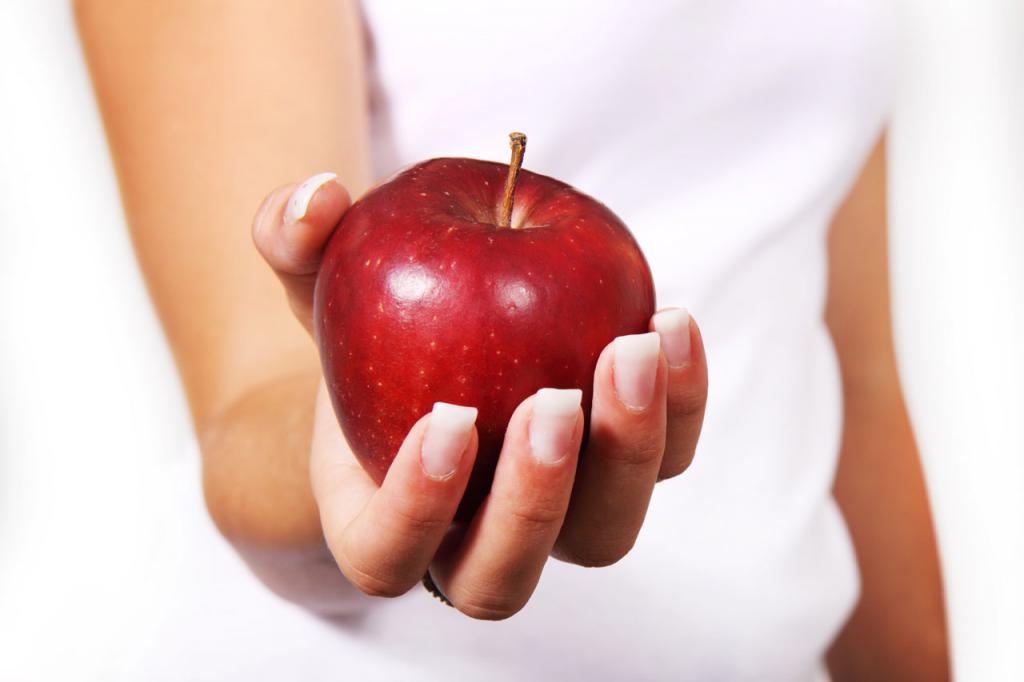 Apple in hand