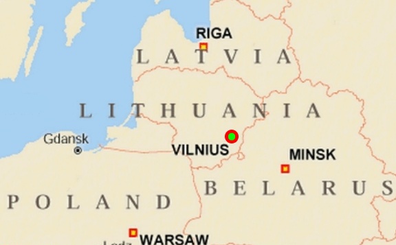 Вильнюс и Рига на карте
