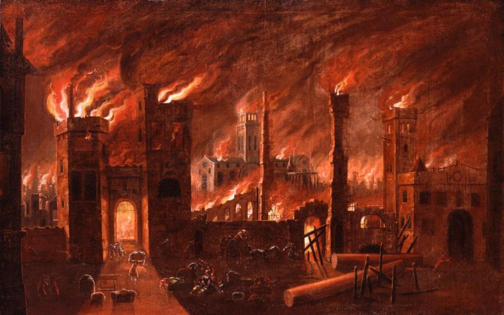 Лондонский пожар 1666 года фото